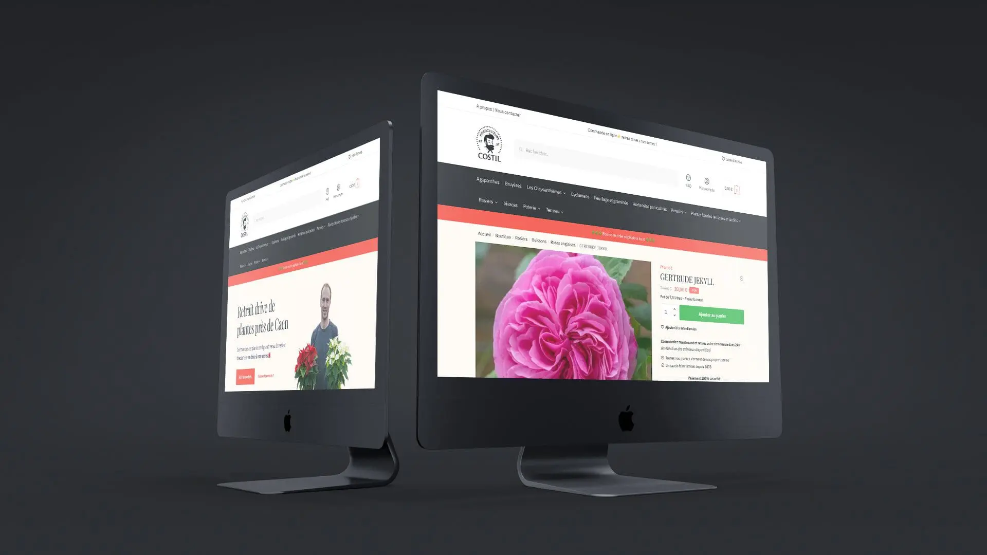 Projet Site e commerce Horticulteurs Costil iMac
